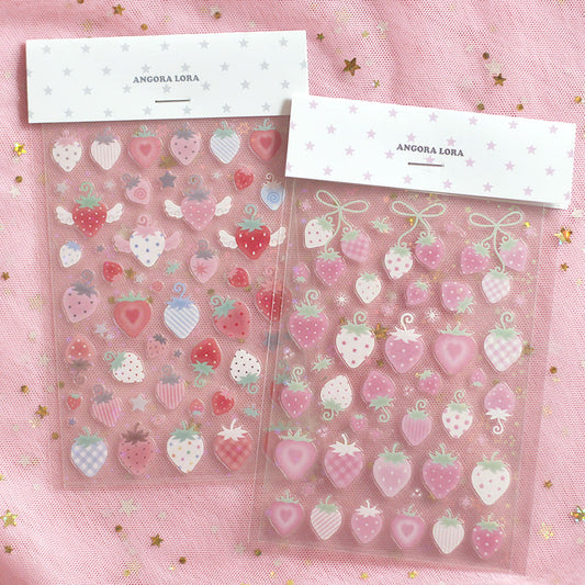 [Angora Lora] Strawberry Deco Stickers (2 Options)