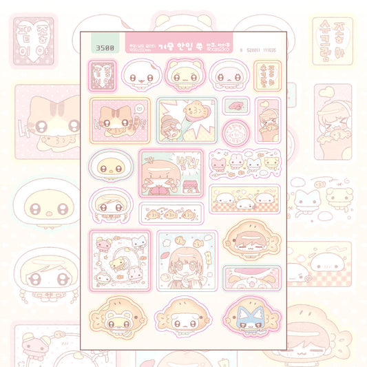 [Ako, Aikong] Winter Bite-Size Sticker Sheet