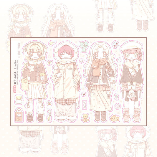 [Ako, Aikong] Warm OOTD Sticker Sheet
