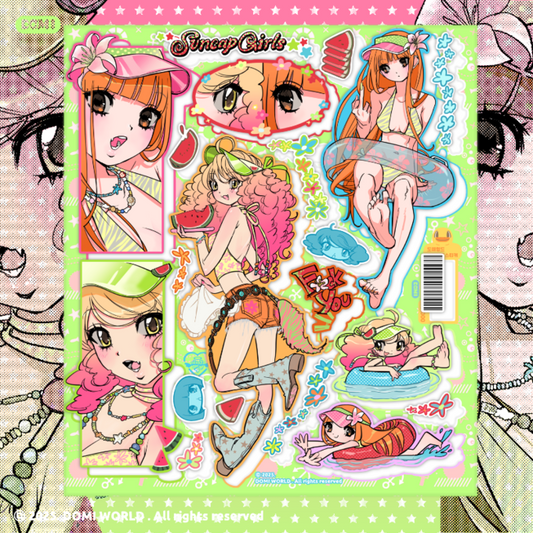 [Domi World] Sun Cap Girls Sticker Sheet