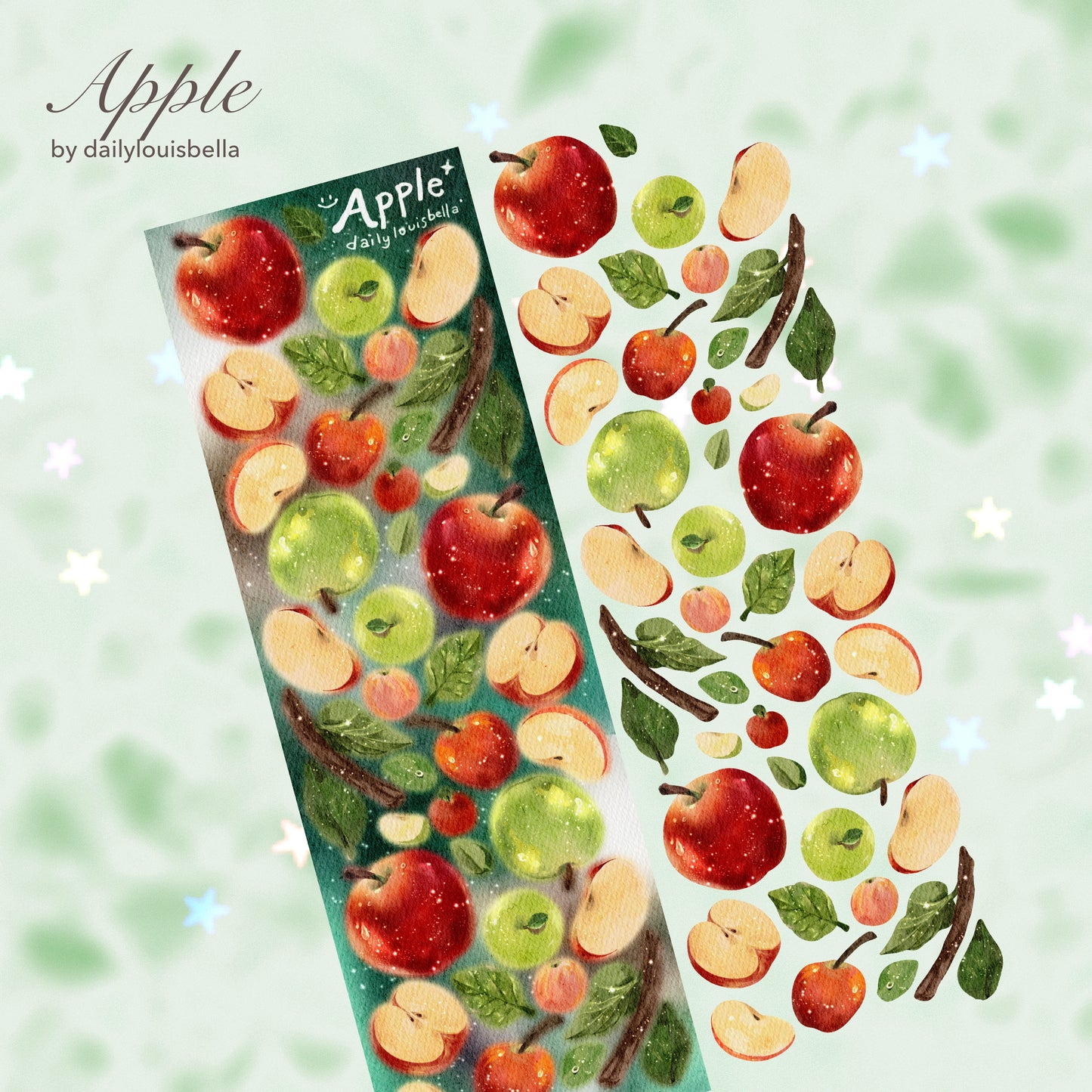 [Dailylouisbella] Apple Deco Sticker (Velvet Matte)