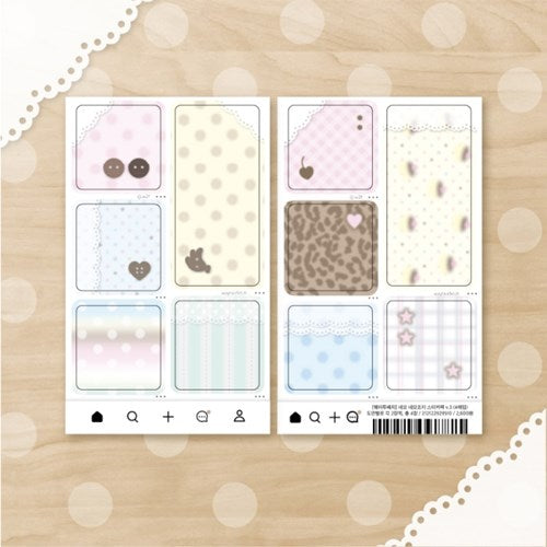 [waytoofetch] Square Memo Sticker Set (v.3)