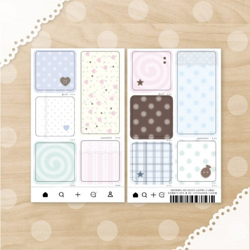 [waytoofetch] Square Memo Sticker Set (v.2)
