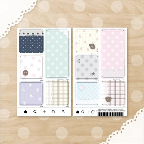 [waytoofetch] Square Memo Sticker Set (v.1)