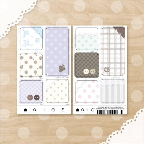 [waytoofetch] Square Memo Sticker Set (v.5)