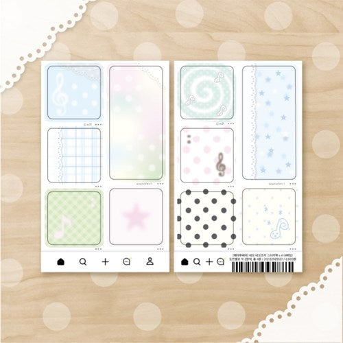 [waytoofetch] Square Memo Sticker Set (v.4)