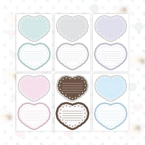 [waytoofetch] Lace Love Memo Sticker Set
