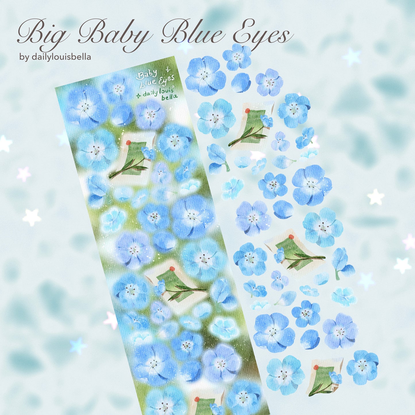 [Dailylouisbella] BIG Baby Blue Eyes Deco Sticker (Velvet Matte)