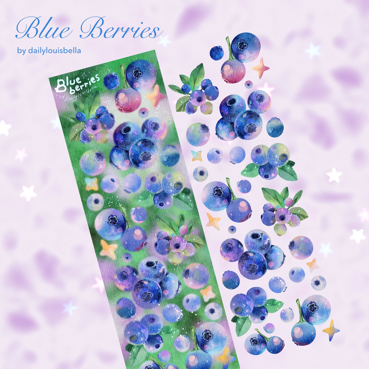 [Dailylouisbella] Blueberries Deco Sticker (Velvet Matte)