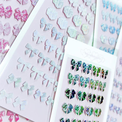 [borahstudio] Pearly Mini Ribbon Bow Deco Sticker Sheet