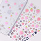 [Pearly Button] Strawberry Silver Star Deco Sticker Sheet