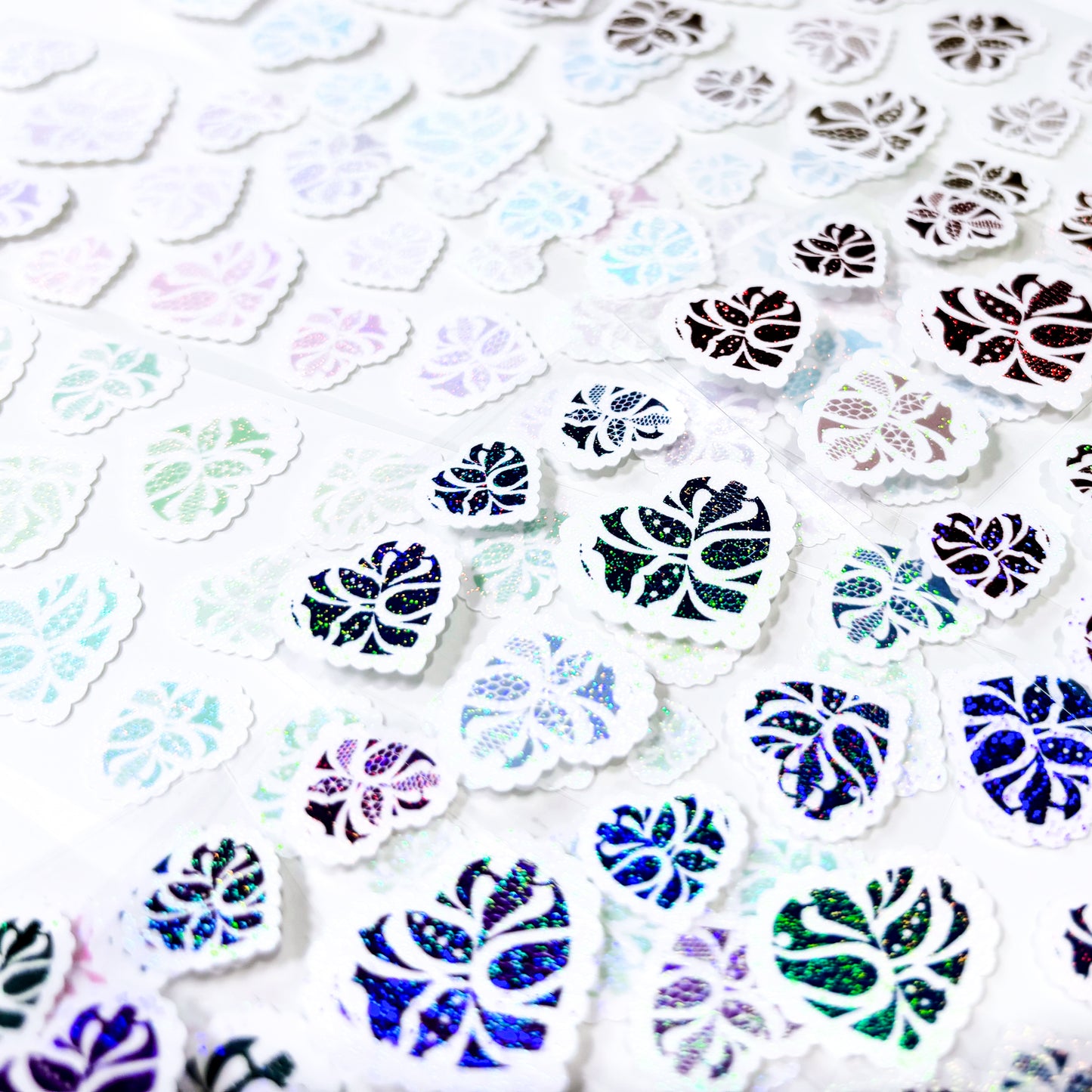 borahstudio Lace Heart Deco Stickers (9 colors)