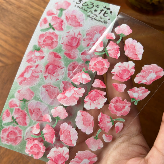 [Dailylouisbella] Movies Inspired Sticker (Pink Flower, Velvet Matte)