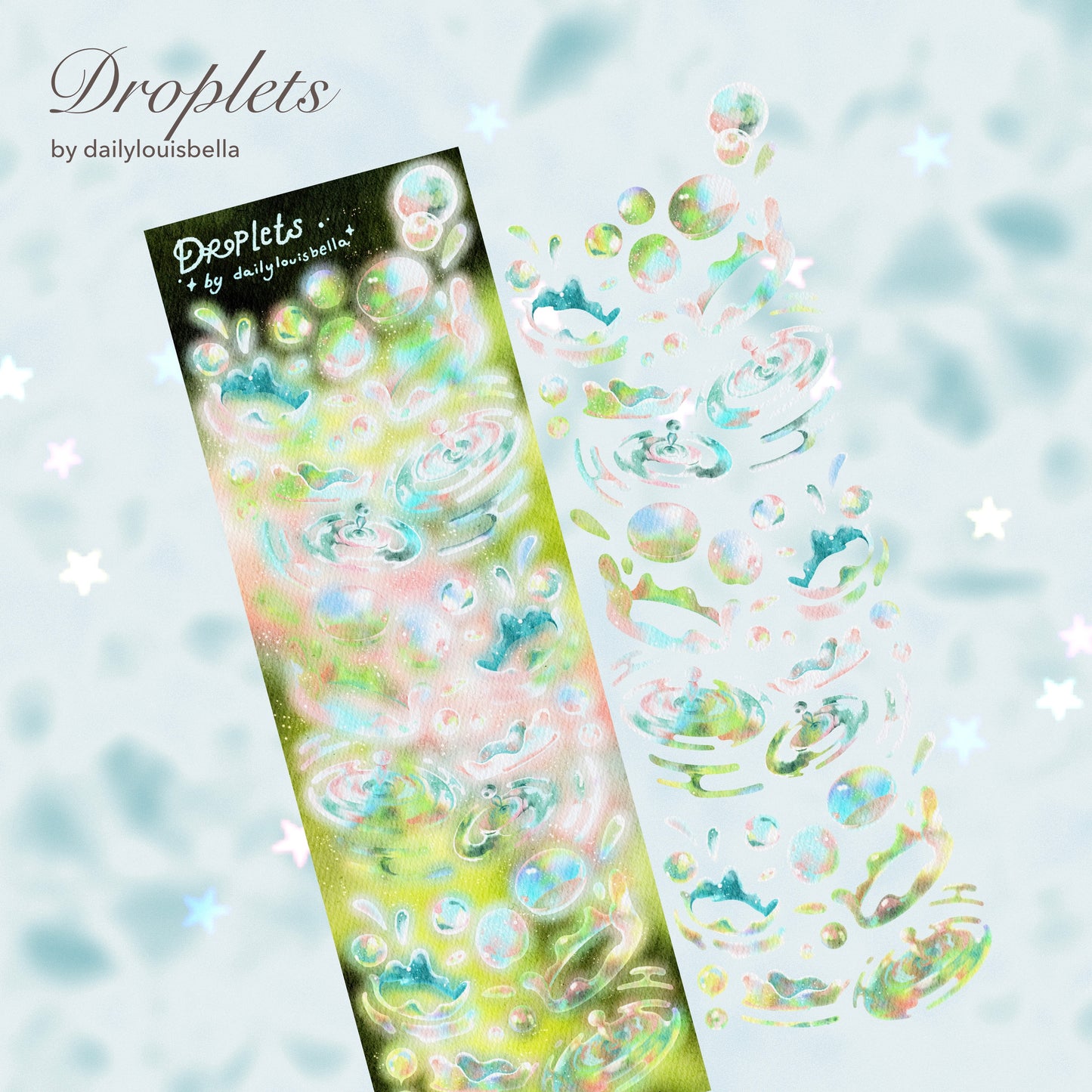 [Dailylouisbella] Droplets Deco Sticker (Velvet Matte)