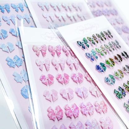 [borahstudio] Pearly Mini Ribbon Bow Deco Sticker Sheet