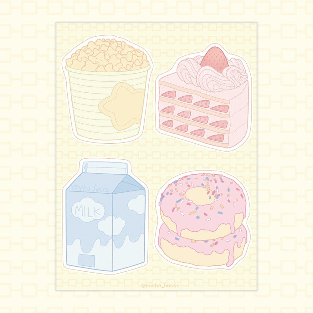 [Encho House] Dessert Memo Sticker Set (2 Sheets)