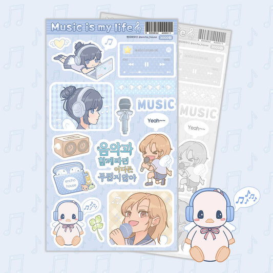 [Encho House] Music is My Life Sticker Sheet