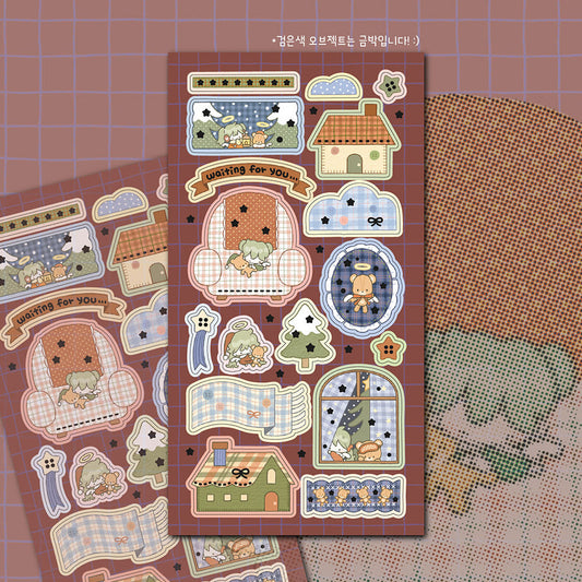 [Jeeyoom] Waiting for You Sticker Sheet (Gold Foil Ver.)