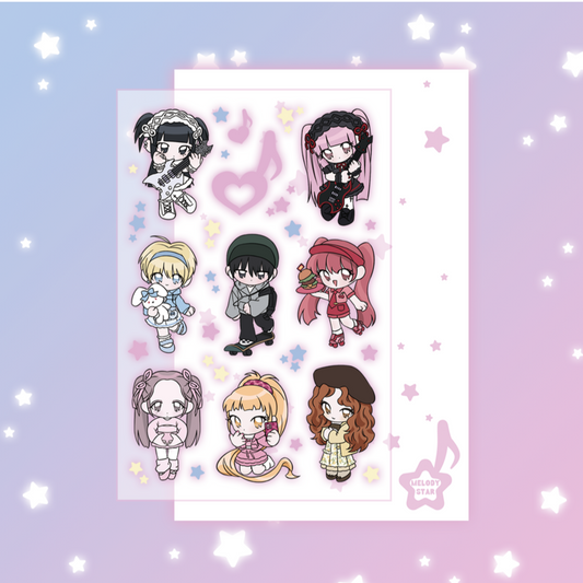 [Rumpumpum] Pum Pum's Mini Me Melody Star Ver 2 (Clear) Sticker Sheet