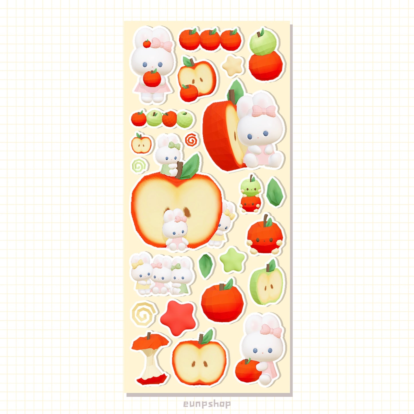 [Eunpshop] Bunny's Apple Farm Sticker Sheet