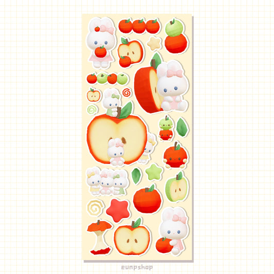 [Eunpshop] Bunny's Apple Farm Sticker Sheet