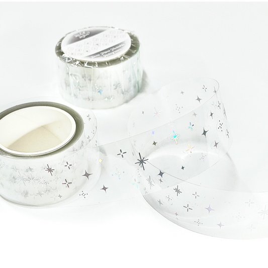 [Black Letter] Deco Mini Twinkle Hologram Kiss Cut Washi Tape