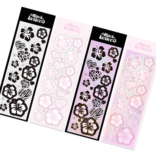 [Black Letter] Gyaru Hibiscus Deco Sticker