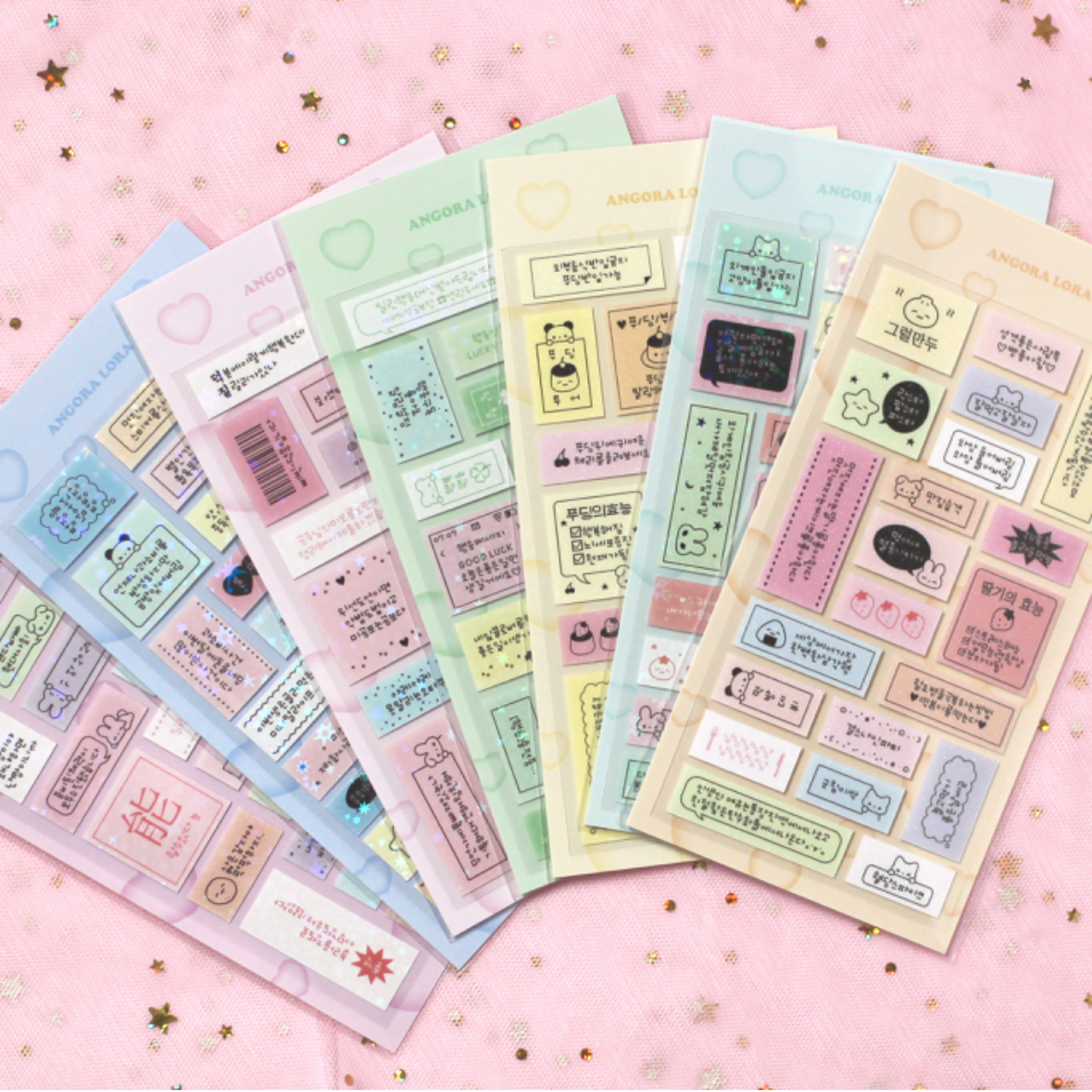 [Angora Lora] Korean Label Deco Sticker (7 Styles) – It's Deco Day
