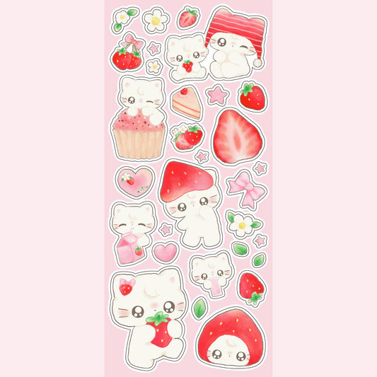 [Eunpshop] I Like Strawberry Cats Sticker Sheet