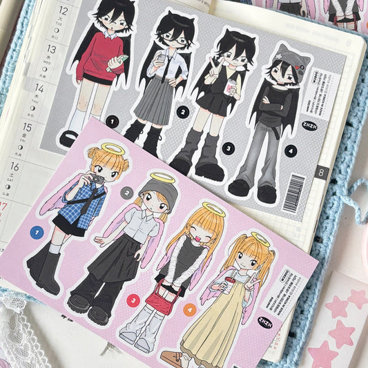 [Zkzk Studio] OOTD Sticker Sheet (2 Options)