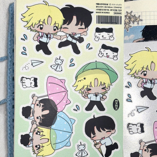 [Zkzk Studio] Summer Boy on a Rainy Day Sticker Sheet