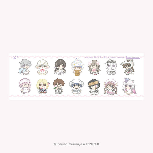 [1nakuso_tsukuruya] Jjirimongttang Sticker Set M – White Sticker sheet