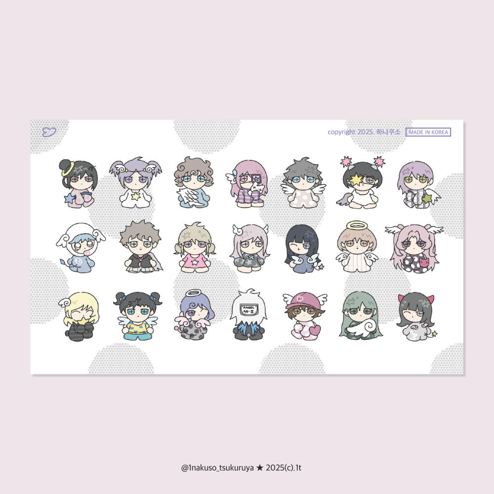 [1nakuso_tsukuruya] Jjirimongttang Sticker Collection Dot Angel Sticker Sheet