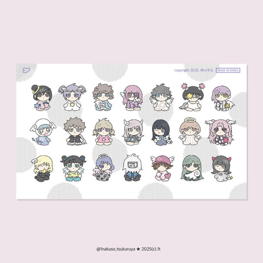 [1nakuso_tsukuruya] Jjirimongttang Sticker Collection Dot Angel Sticker Sheet