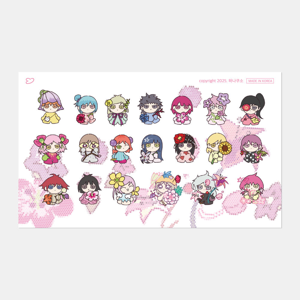 [1nakuso_tsukuruya] Flower Sticker Collection Sticker Sheet