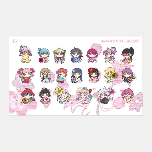 [1nakuso_tsukuruya] Flower Sticker Collection Sticker Sheet