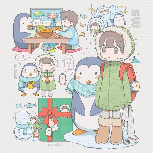 [Sw_o.ov] Shy Penguin Sticker Sheet