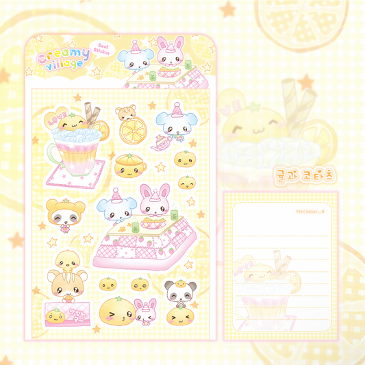 [Creamy Village] Tangerine and Kotatsu Deco Sticker Sheet