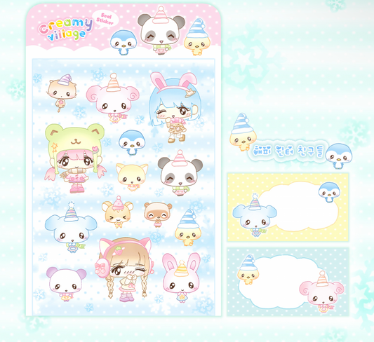 [Creamy Village] Happy Winter Friends Deco Sticker Sheet