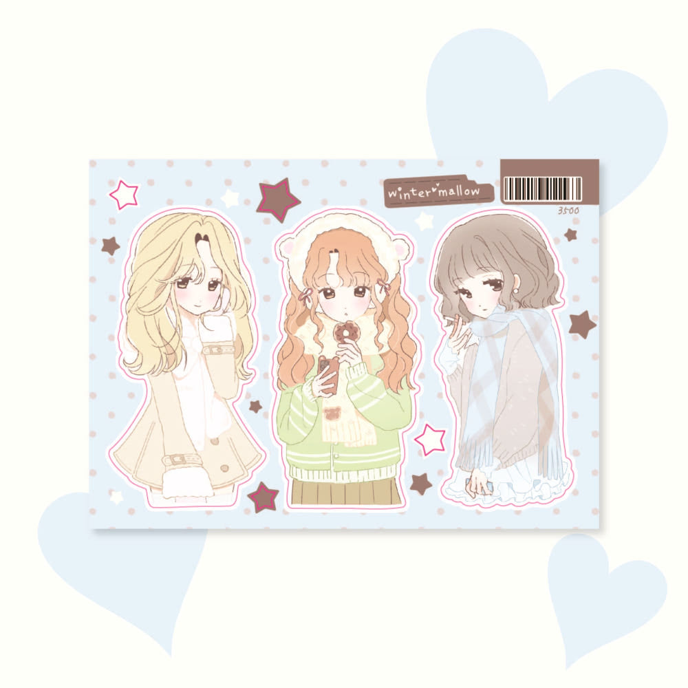 [Ricomaru] Blue Wintermallow Sticker Sheet