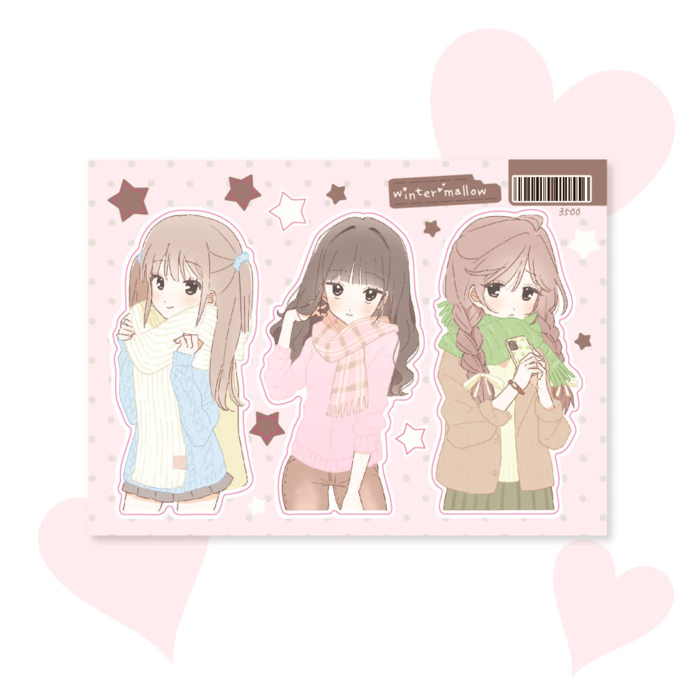 [Ricomaru] Pink Wintermallow Sticker Sheet