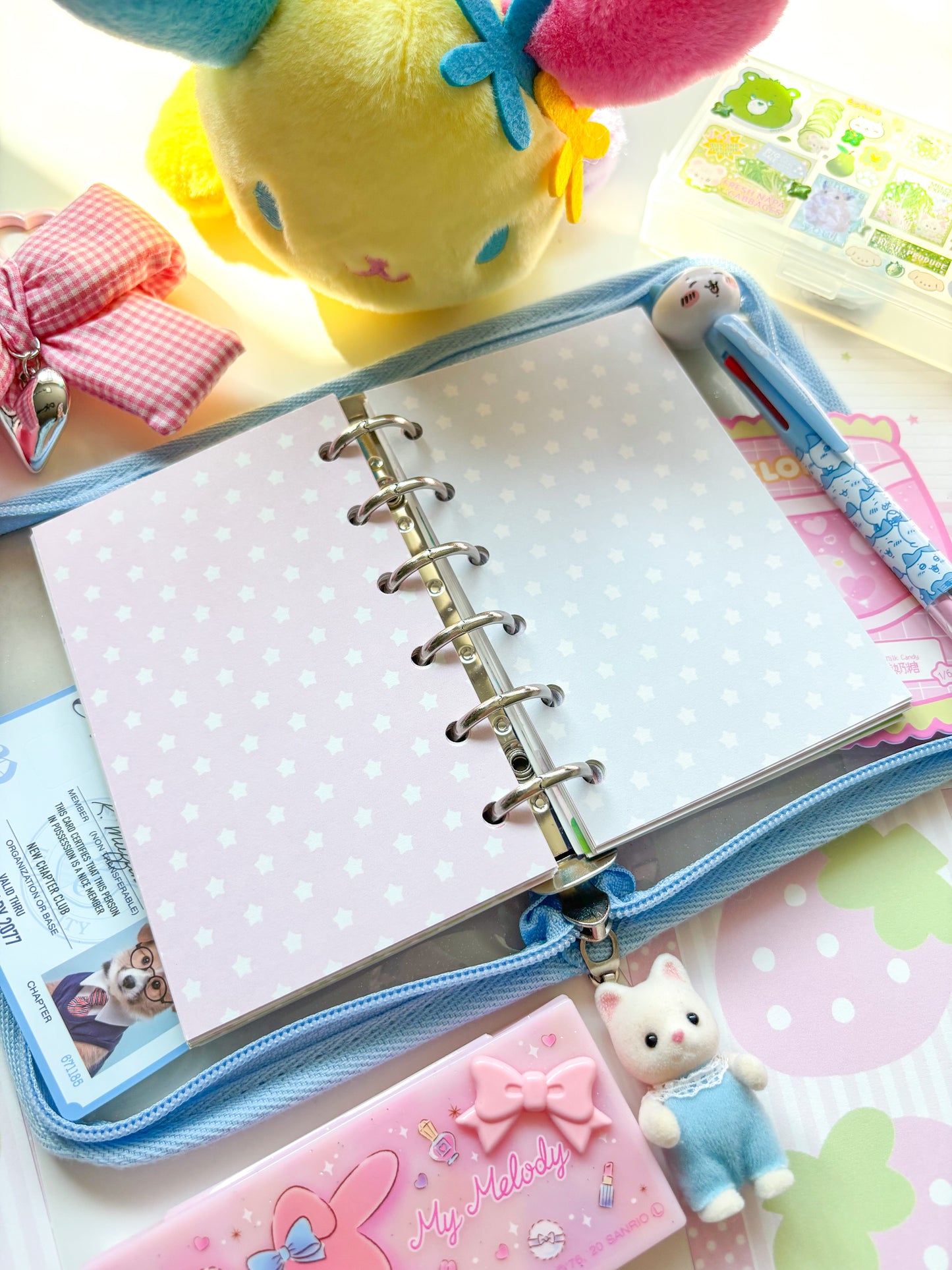 [Borah Studio] A7 Pink Blue Star Diary Inserts / Refills (20 sheets)