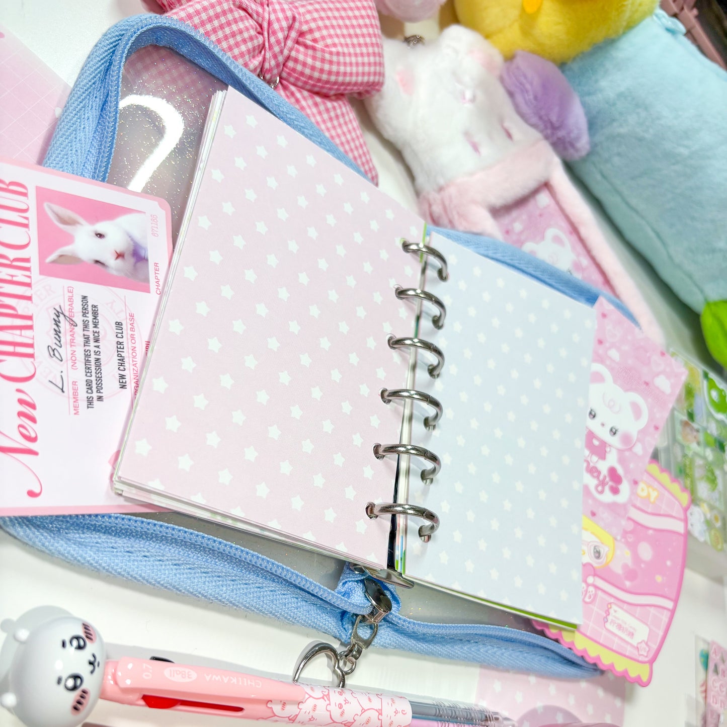 [Borah Studio] A7 Pink Blue Star Diary Inserts / Refills (20 sheets)