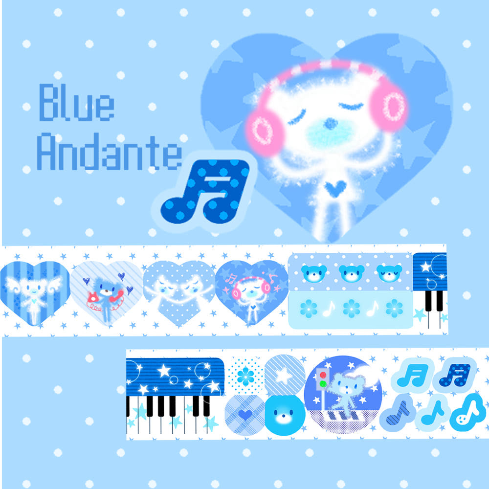 [Jal Ja] Blue Andante Kiss Cut Tape