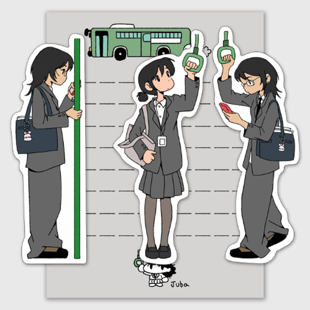 [Juba] Girls on the Bus Die Cut Sticker Set