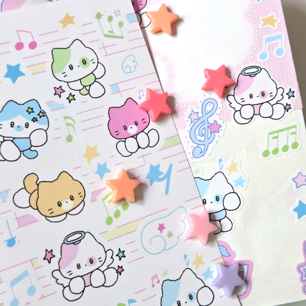 [Catdabang] Cats on the Sheet Music Sticker Sheet