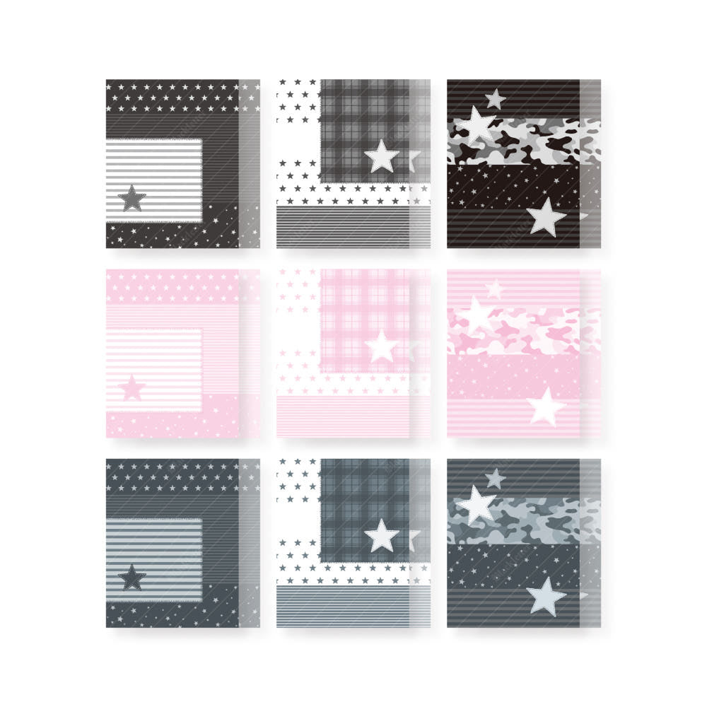 [Black Letter] Camo Patchwork Memo Sticker Set