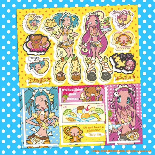 [Invaderdarling] Jungle Banana Sticker Sheet