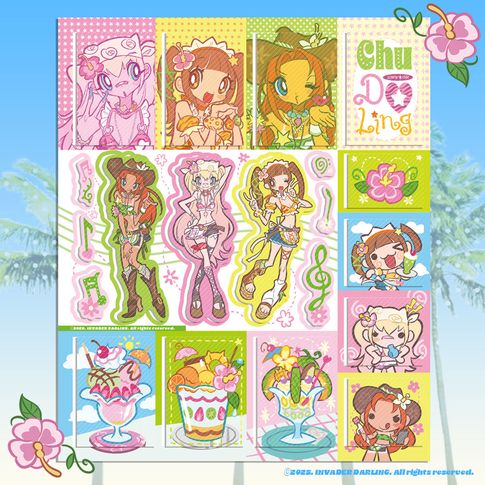 [Invaderdarling] Chu Darling Trio Sticker Sheet