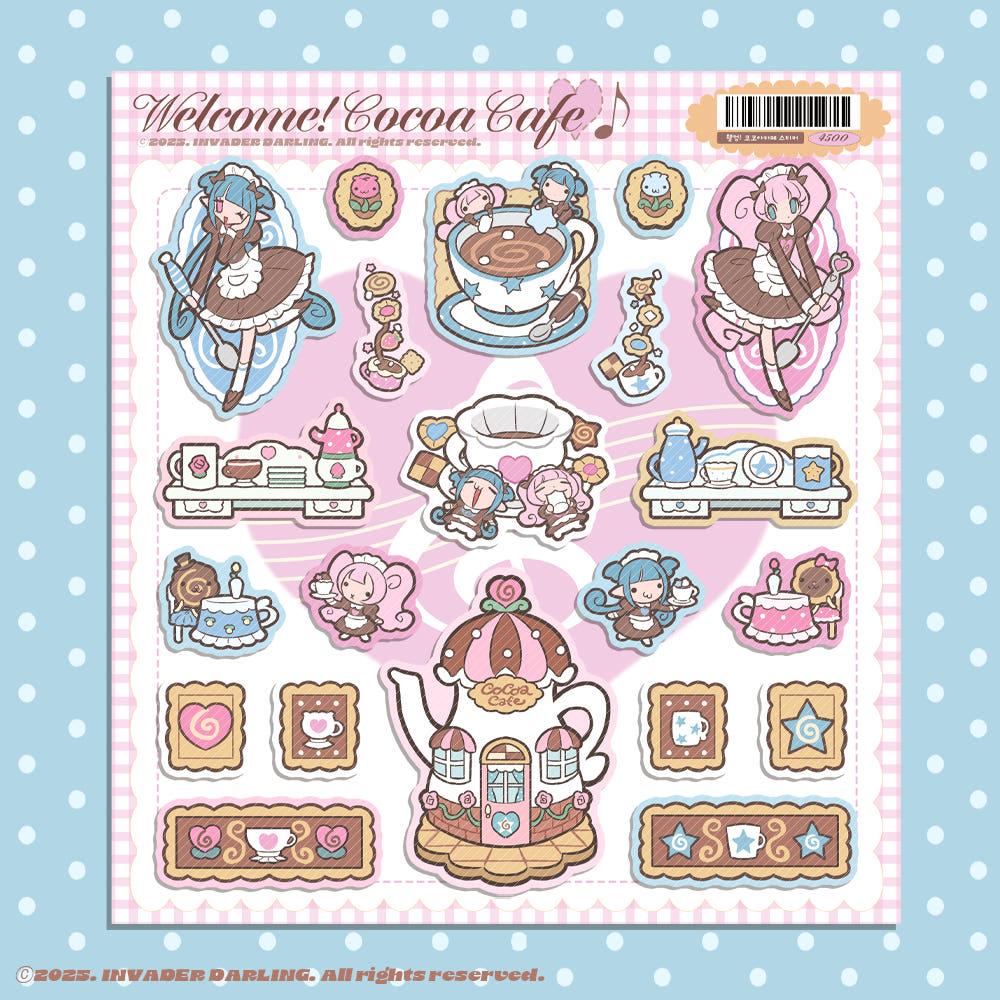[Invaderdarling] Welcome! Cocoa Cafe Sticker Sheet